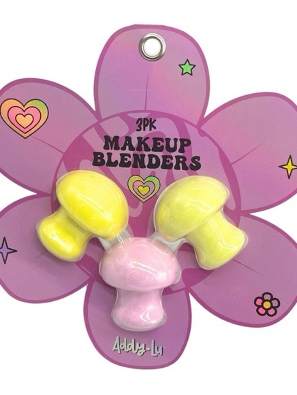 3-Pack Mushroom Makeup Blenders - Yellow & Pink